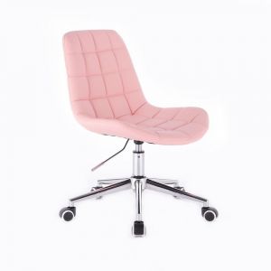 Kosmetická židle PARIS na podstavě s kolečky růžová