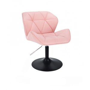 Židle MILANO na černé kulaté podstavě - růžová