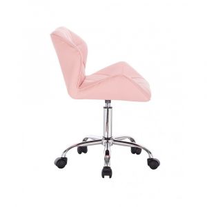 Židle MILANO na podstavě s kolečky růžová