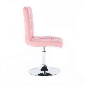 Židle TOLEDO na stříbrné kulaté podstavě - růžová