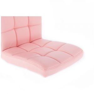 Židle TOLEDO na stříbrné kulaté podstavě - růžová