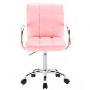 Židle VERONA na podstavě s kolečky růžová