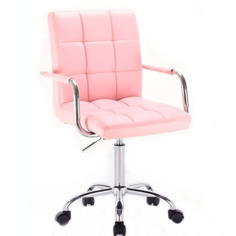 Židle VERONA na podstavě s kolečky růžová