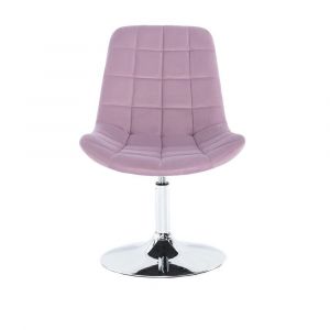 Kosmetická židle PARIS VELUR na stříbrném talíři - fialový vřes