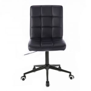 Kosmetická židle TOLEDO na černé podstavě s kolečky - černá