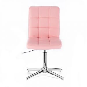 Kosmetická židle TOLEDO na stříbrném kříži - růžová