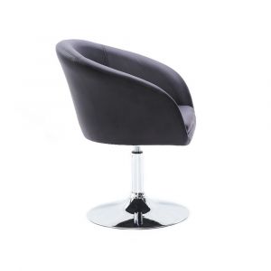 Kosmetická židle VENICE na stříbrné kulaté podstavě - černá