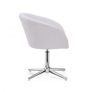 Kosmetická židle VENICE na stříbrném kříži - bílá
