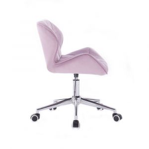 Židle MILANO VELUR na stříbrné podstavě s kolečky - fialový vřes