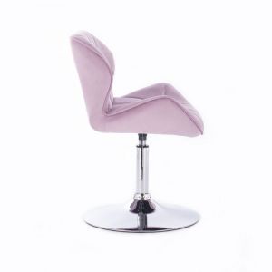 Židle MILANO VELUR na stříbrném talíři - fialový vřes
