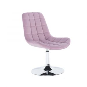 Židle PARIS VELUR na stříbrném talíři - fialový vřes