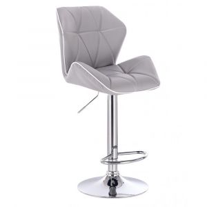 Barová židle MILANO MAX na stříbrném talíři - šedá