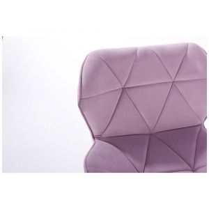 Kosmetická židle MILANO VELUR na stříbrném kříži - fialový vřes