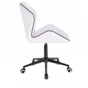 Židle MILANO MAX na černé podstavě s kolečky - bílá