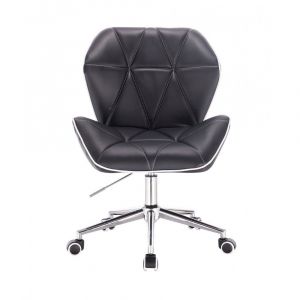 Židle MILANO MAX na stříbrné podstavě s kolečky - černá