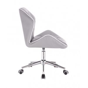 Židle MILANO MAX na stříbrné podstavě s kolečky - šedá