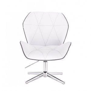 Židle MILANO MAX na stříbrném kříži - bílá