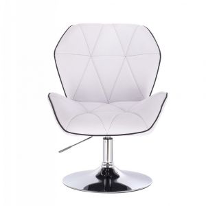 Židle MILANO MAX na stříbrném talíři - bílá