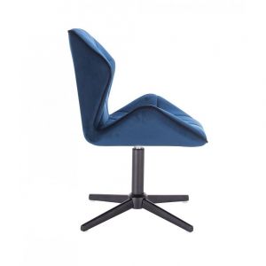 Židle MILANO MAX VELUR na černém kříži - modrá