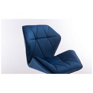Židle MILANO MAX VELUR na černém talíři - modrá