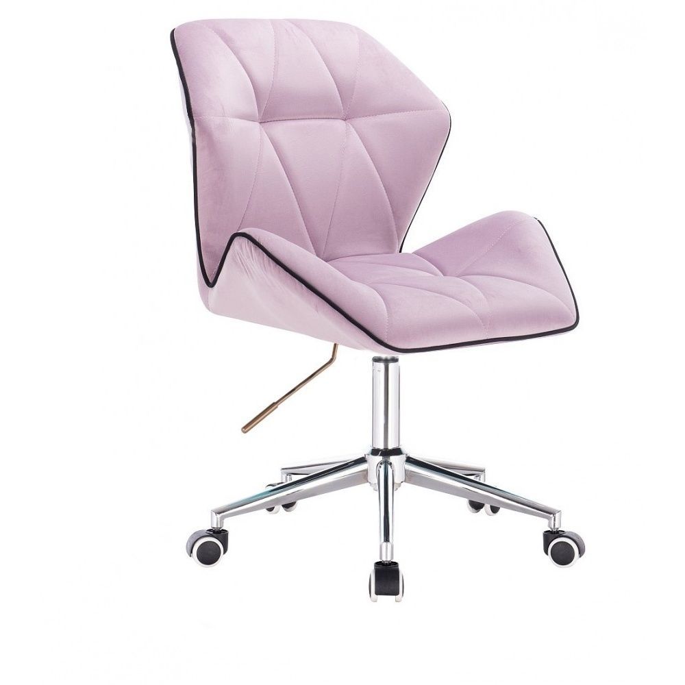 Židle MILANO MAX VELUR na stříbrné podstavě s kolečky - fialový vřes