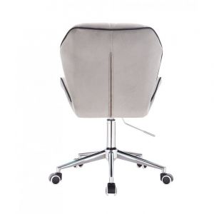 Židle MILANO MAX VELUR na stříbrné podstavě s kolečky - šedá
