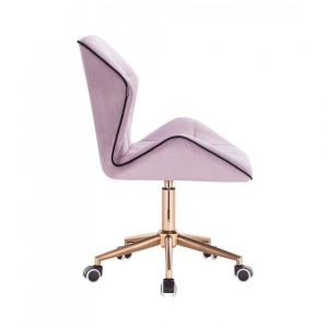 Židle MILANO MAX VELUR na zlaté základně s kolečky - fialový vřes