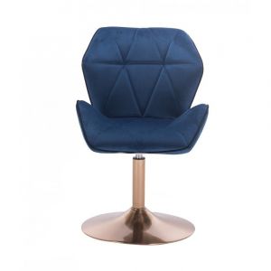 Židle MILANO MAX VELUR na zlatém talíři - modrá