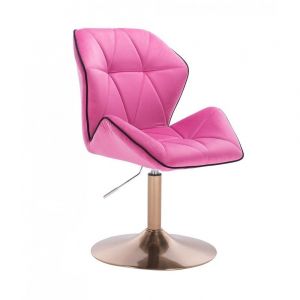  Židle MILANO MAX VELUR na zlatém talíři - růžová