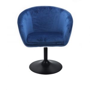 Židle VENICE VELUR na černém talíři - modrá