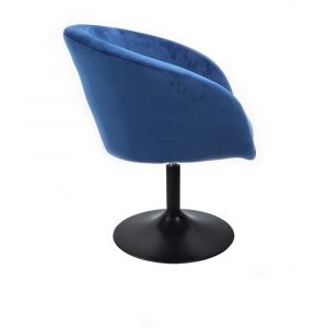 Židle VENICE VELUR na černém talíři - modrá