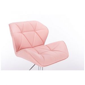 Kosmetická židle MILANO na zlaté podstavě s kolečky - růžová