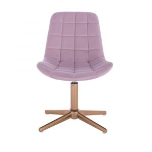Kosmetická židle PARIS na zlatém kříži - fialový vřes