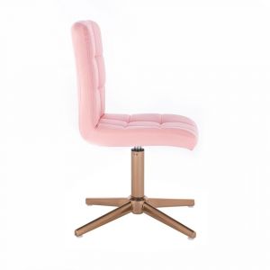 Kosmetická židle TOLEDO na zlatém kříži - růžová