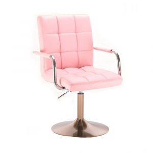Kosmetická židle VERONA na zlatém talíři - růžová