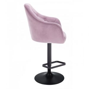 Barová židle ANDORA VELUR  na černém talíři - fialová
