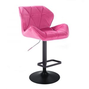 Barová židle MILANO VELUR na černém talíři  - růžová