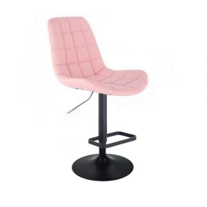 Barová židle PARIS na černém talíři - růžová