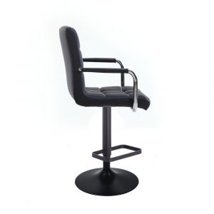 Barová židle VERONA na černém talíři - černá