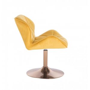 Kosmetická židle MILANO VELUR na zlatém talíři - žlutá