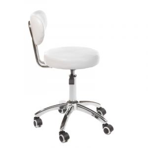 Kosmetická židle BERGAMO na podstavě s kolečky bílá