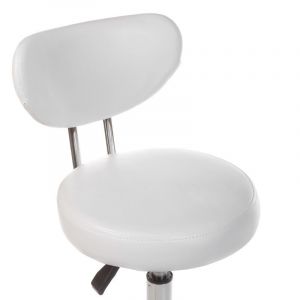 Židle BERGAMO na stříbrné podstavě s kolečky bílá