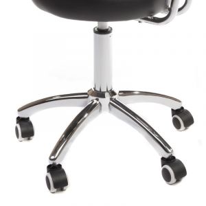 Židle BERGAMO na stříbrné podstavě s kolečky černá