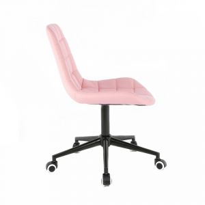 Židle PARIS na černé podstavě s kolečky - růžová