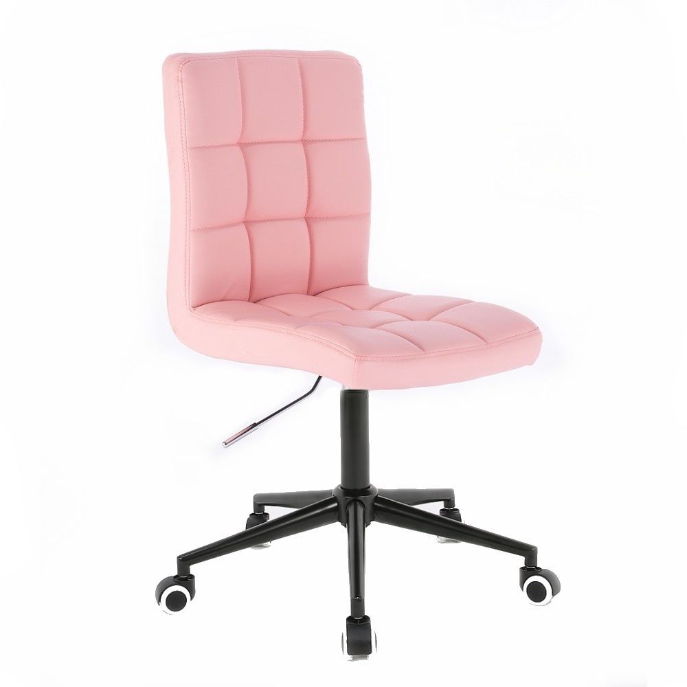 Židle TOLEDO na černé podstavě s kolečky - růžová