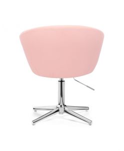 Kosmetická židle VENICE na stříbrném kříži - růžová