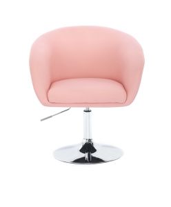 Kosmetická židle VENICE na stříbrném talíři - růžová
