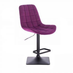 Barová židle PARIS VELUR na černé podstavě - fuchsie