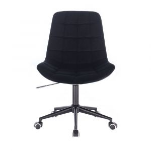 Židle PARIS VELUR na černé podstavě s kolečky - černá