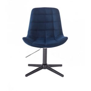 Židle PARIS VELUR na černém  kříži - modrá